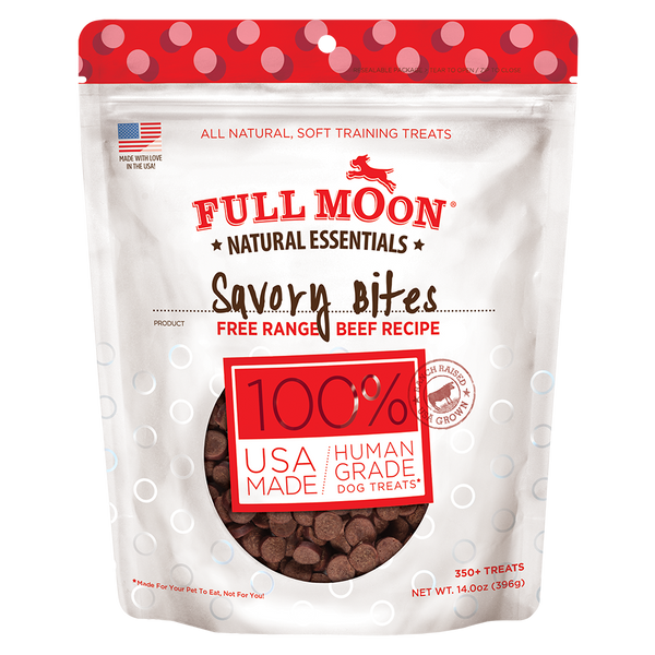 Essentials Beef Bites Dog Treats | 100% Human Grade | Glycerine