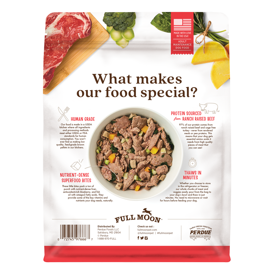 Full Moon Freshly Crafted Dog Food Beef Recipe